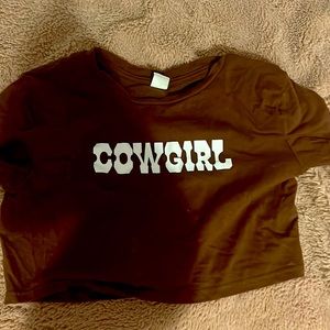 Shein crop topped “cow girl” baby tee